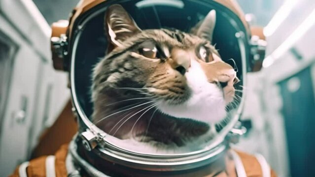 cat astronaut in spacecat