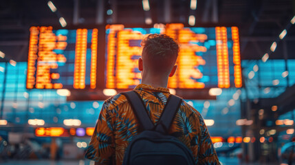 Tourists wait for their flights in the airport.