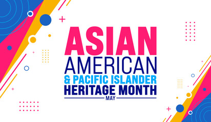 May is Asian American and Pacific Islander Heritage Month background template. celebrates the culture, traditions and history in the United States. use to banner, cover, placard, card, and poster.