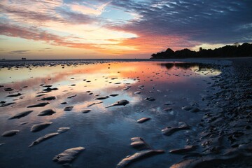 Beautiful shot of the Appley beach on the Isle of Wight during sunset
