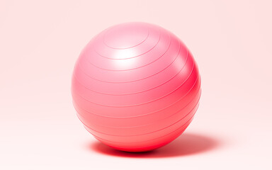 Fototapeta na wymiar Cartoon yoga ball, sports fitness concept, 3d rendering.