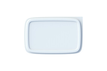 Plastic food container isolated on white background. Top view. 3d render