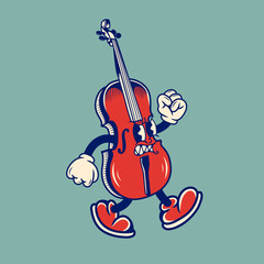 Retro character design of the violin © ydhckll