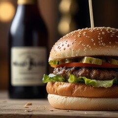 Fresh tasty burger for commercial ad and food promo