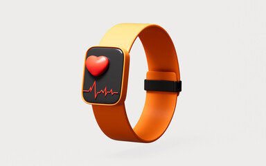 Cartoon fitness wristband, 3d rendering.