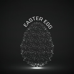 Abstract Easter egg with glowing particles. Happy Easter Egg