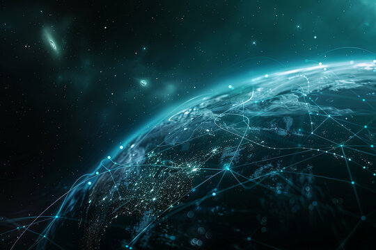 the earth of cyber network connection in the universe