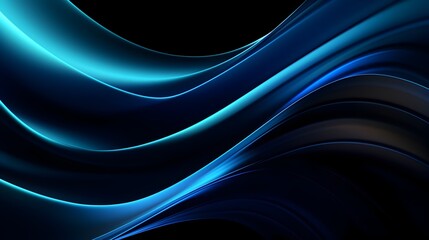 Dynamic Waves of Blue and Black Ethereal Abstract Texture Background