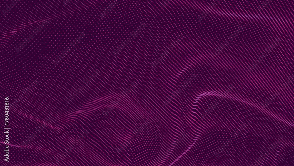 Poster abstract digital particle wave. futuristic dotted wave. technology background vector. vector illustr