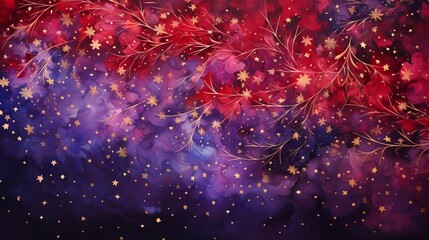 A kaleidoscope of periwinkle and maroon, shimmering amidst the stars."
