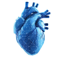 Digital Representation of the Human Heart with striking digital rendition of the human heart set against a dynamic background