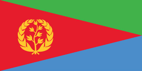 Vector illustration of the flat flag of Eritrea 