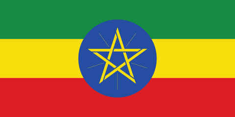 Vector Illustration of the flat flag of Ethiopia