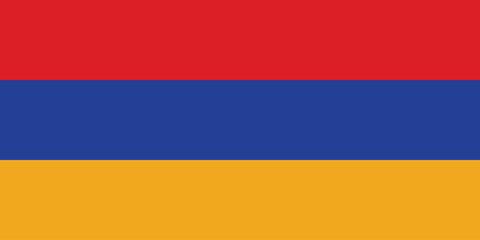Vector illustration of the flat flag of Armenia  - obrazy, fototapety, plakaty