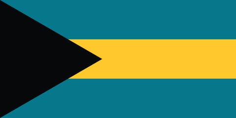 Vector illustration of the flat flag of Bahamas 
