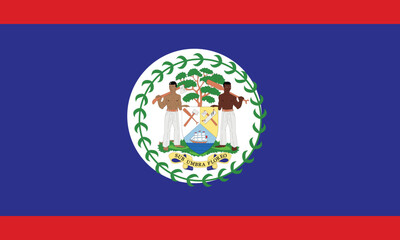 Vector illustration of the flat flag of Belize