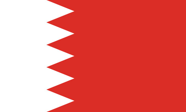 Vector illustration of the flat flag of Bahrain 
