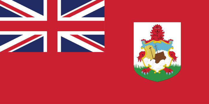 Vector illustration of the flat flag of Bermuda
