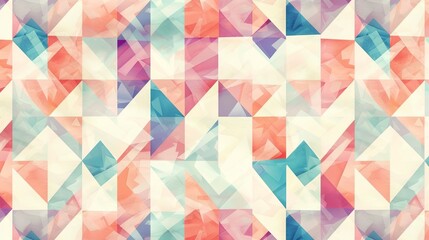 Geometric pattern with pastel colors and a watercolor effect, illustration, background