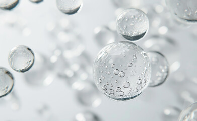 Transparent gel droplet with air bubbles	