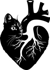 Cat Heart SVG, Cat SVG bundle, cat silhouette svg, funny cat svg, cat face svg, cat mom svg, peeking cat svg, black cat svg, crazy cat lady