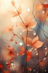 AI generated illustration of vibrant autumn flowers on a beige background