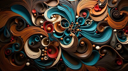 AI generated illustration of a floral fractal artwork