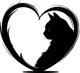 Cat Heart SVG, Cat SVG bundle, funny cat svg, cat face svg, cat mom svg, Cat Sticker, Cat Art, Cat Tshirt Design