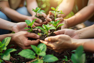 People Hands Cupping Plant Nurture Environmental ,save the world