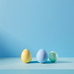 Easter eggs on a plain background postcard