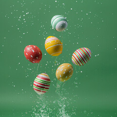 Easter eggs on a plain background postcard