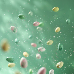 Easter eggs on a plain background postcard