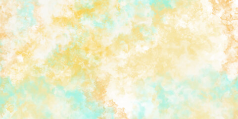 	
Soft green and yellow background watercolor backdrop paint paper texture. Beautiful green and yellow watercolor splash design. Abstract watercolor background for poster, banner, wallpaper and templa