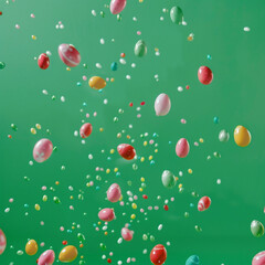 Easter eggs on a plain background postcard