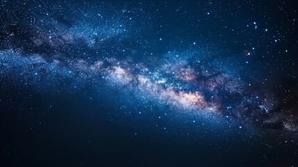 Fototapeta premium Beautiful night sky with stars and milky way, starry background