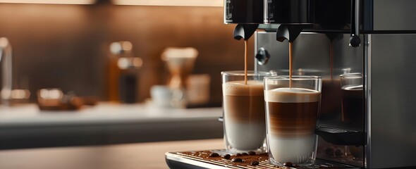 a coffee machine making a drink