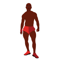 Fototapeta premium Bold stylish black man in elegant art style vector