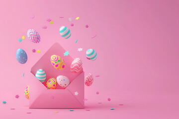 Easter eggs on a plain background postcard