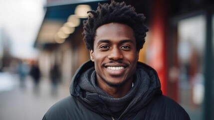 AI generated illustration of a smiling young African American male