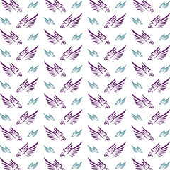 Eagle wing smooth trendy multicolor repeating pattern vector illustration background design