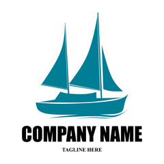 Sailing boat logo, logo truck, cargo logo, excavator logo 