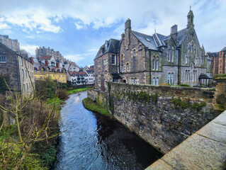 View at Dean village on Edinburgh in Scotland - 780449636
