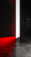 AI Generated Image. Film noir red black and white interior - 780450889