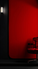 AI Generated Image. Film noir red black and white interior - 780450899