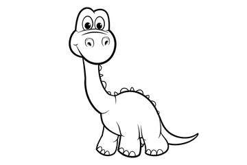 Cartoon dinosaur character for coloring book