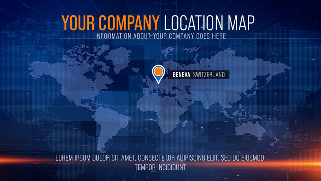 Editable Corporate World Map