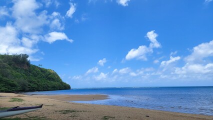 Beautiful seashore in the Kauai island, Hawaii