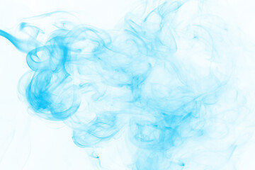 Beautiful blue smoke abstract on Transparent background - obrazy, fototapety, plakaty