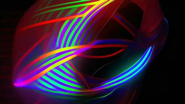abstract twisted neon lines