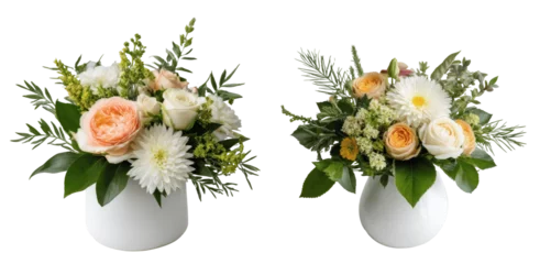 Foto auf Acrylglas Antireflex flowers in vase isolated on transparent background © drimerz